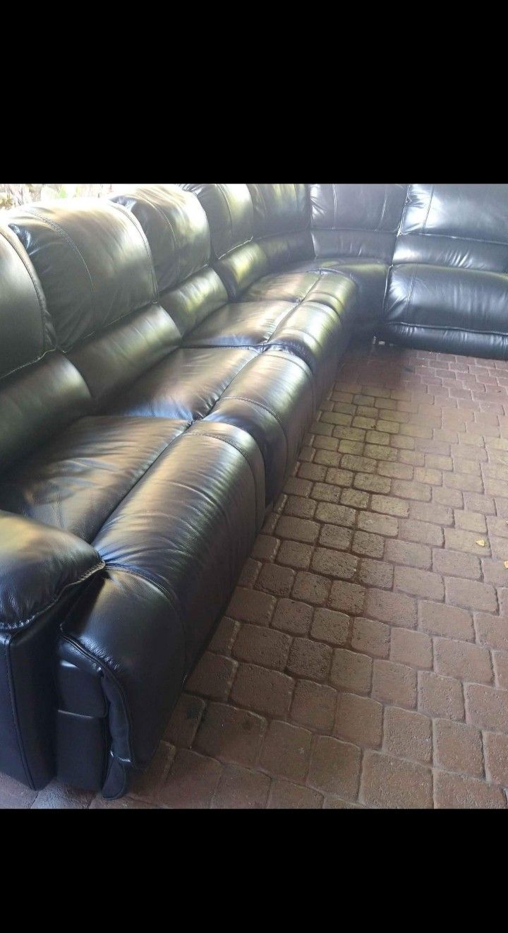 POWER RECLINER LEATHER SECTIONAL BLACK COLOR... DELIVERY SERVICE AVAILABLE π₯ IIπβ