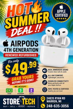 Apple AirPods 4th Generation Renewed