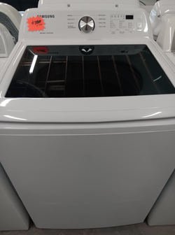 Samsung Top Load Washer – Glass Lid, Self Clean, White