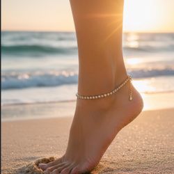 Dainty Gold Tone Chain Anklet | Adjustable