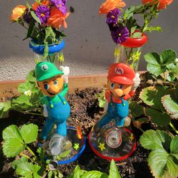 Mario And Luigi Flower Vases