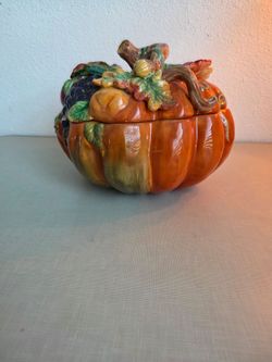 Ceramic Pumpkin Tureen with Lid