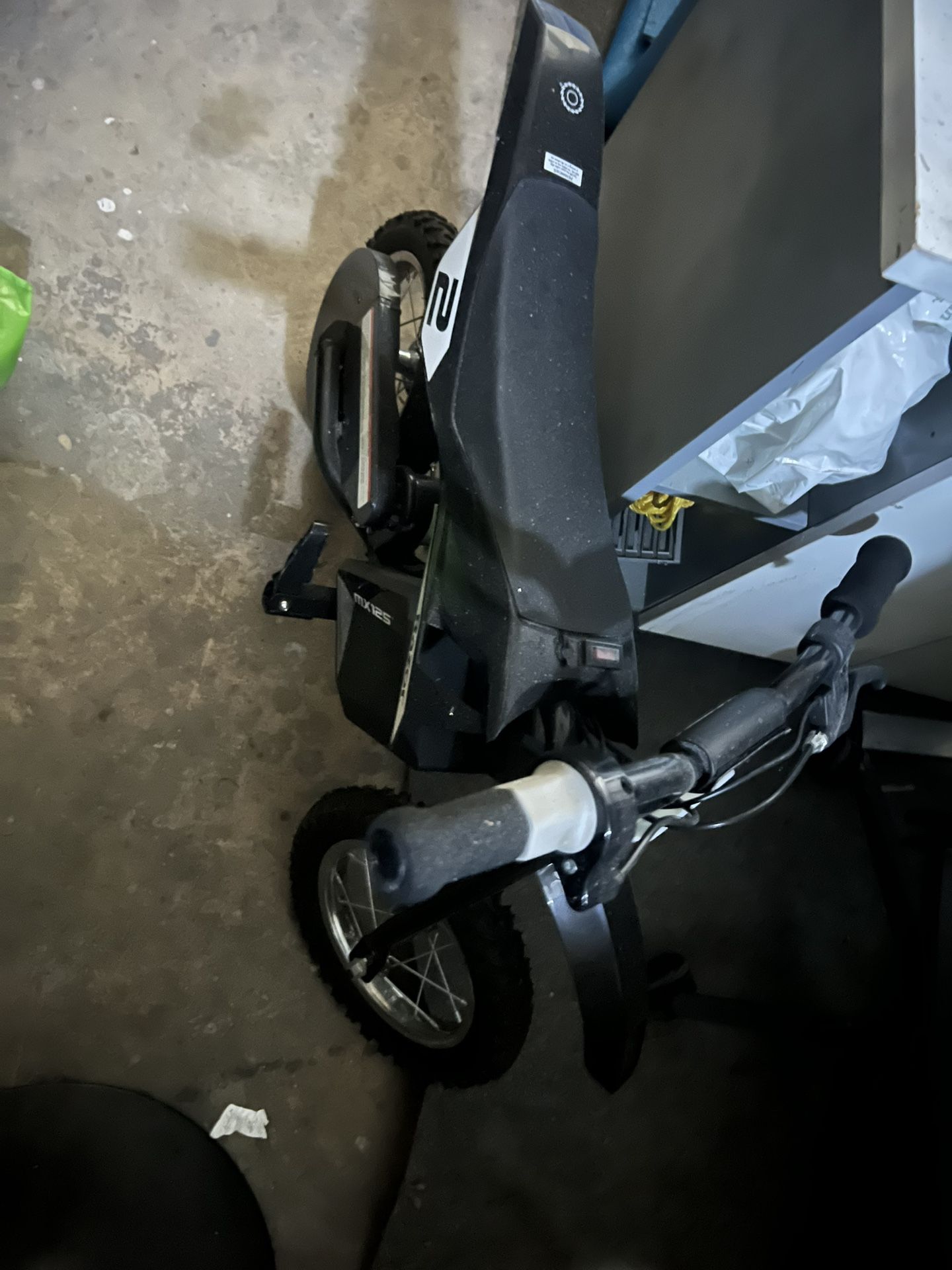 Razor MX125 Dirt Rocket electric miniature bike for kids.