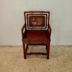 Chinese Alter Chair With Mother of Pearl Inlays