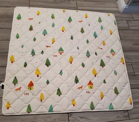 Odorless Premium Foam Baby Play Mat 50" x 50", Soft Microfiber Fabric Crawling Mat for Floor- Comfortable and Hypoallergenic, Non-Slip Cushioned Floor