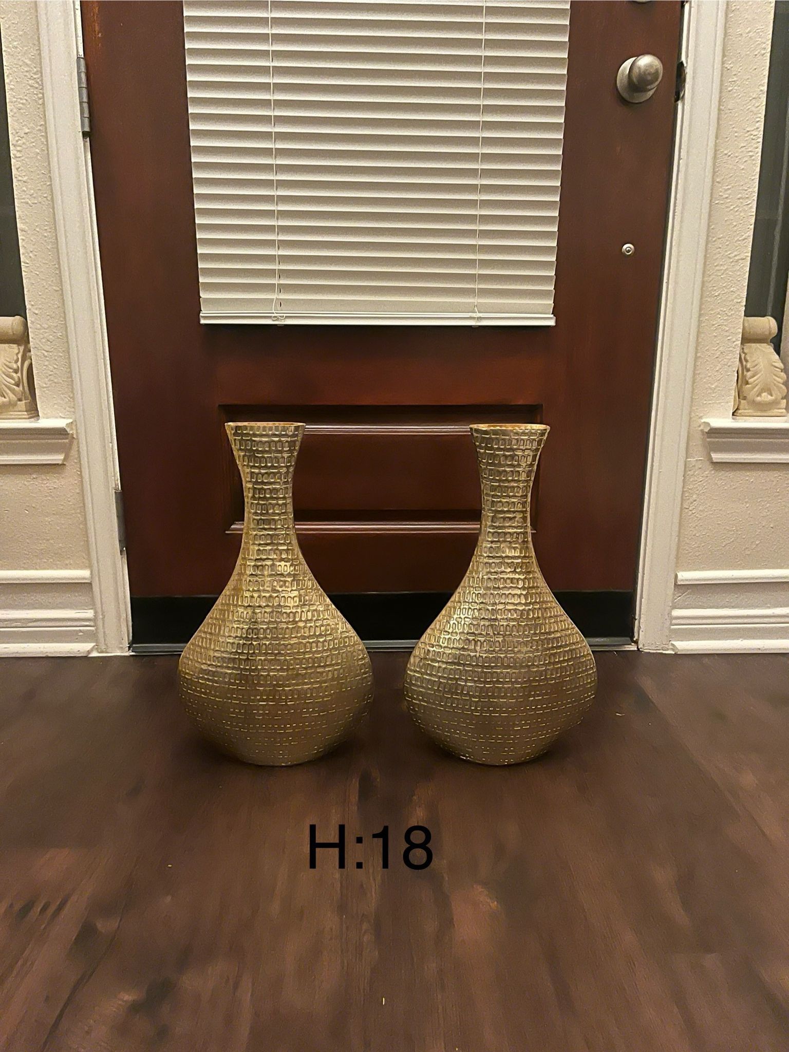 New Metal Gold Vases Set Of Two