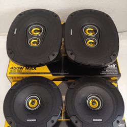 KICKER 1 PAIR 6.5" 2 WAY 300 WATTS & 1 PAIR 6×9 3 WAY 450 WATTS CAR SPEAKER ( BRAND NEW PRICE IS LOWEST INSTALL NOT AVAILABLE )