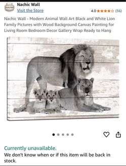 Wall Lion Family Canvas Wall Art-24”X36”
