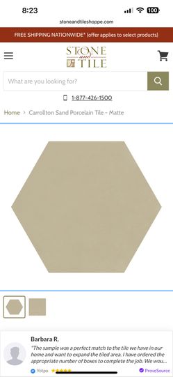 Carrollton Hexagon Sand Matte Porcelain Tiles