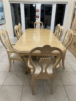 Classic Wooden Dining Table & Cabinet