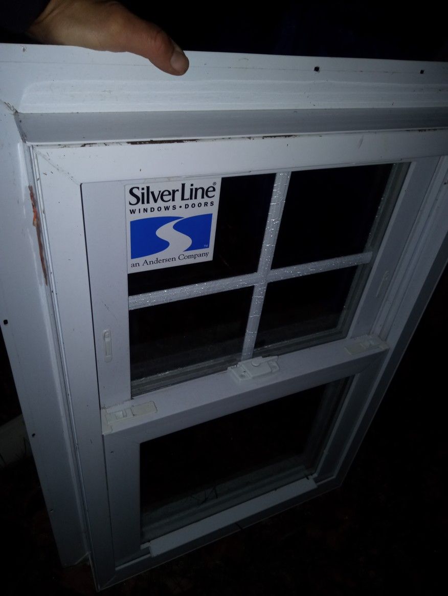 New Silver Line White Vinyl Window Ready To Hang 24"X 36" 