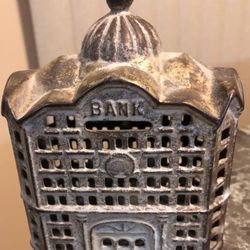 Antique C. 1920 A.C. Williams Cast Iron Building Still Coin Bank