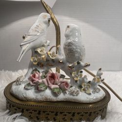 Vintage Porcelain Bird Lamp