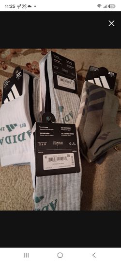 Adidas Mens Crew Socks. 3 in Pack. $10