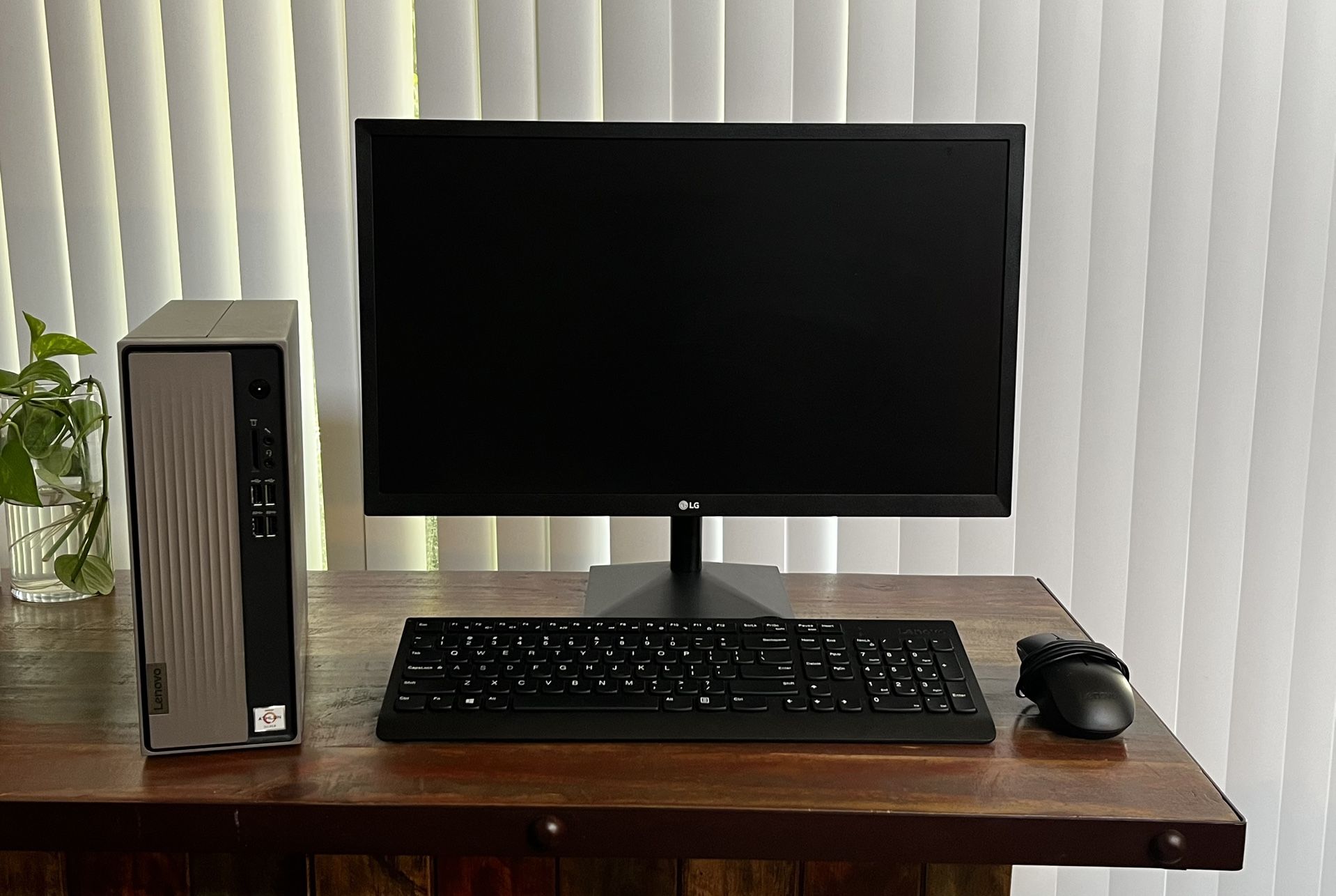 Lenovo IdeaCentre 3 AMD Athlon 3050U + LG 25" Monitor