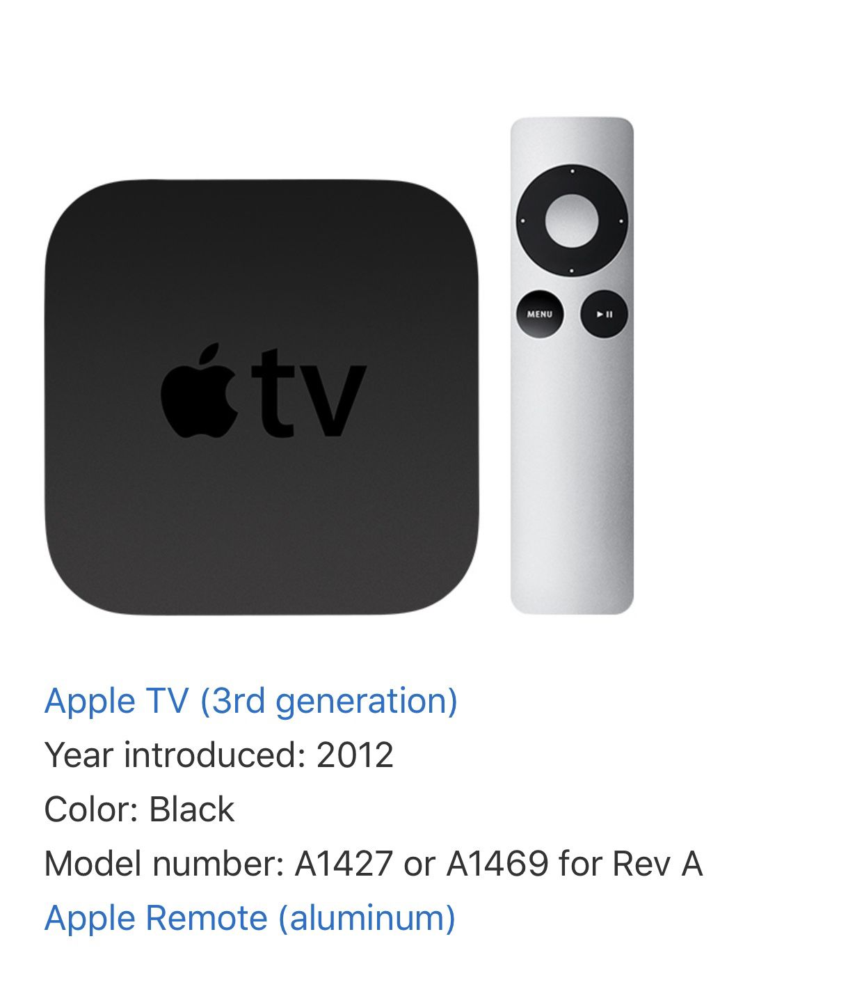 Apple TV 3rd generation