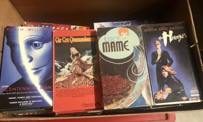 Box Of Vintage VHS Movies & Music Videos