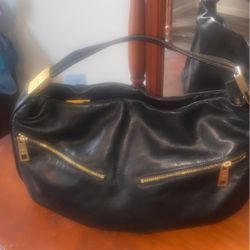 Black Leather PIED A TERRE Hobo Bag
