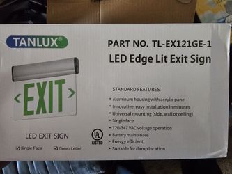 LED green single face exit sign