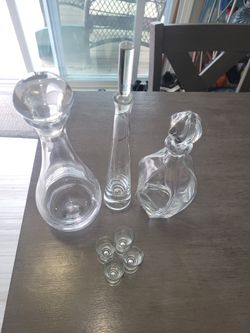 3 Crystal/Glass Decanters 