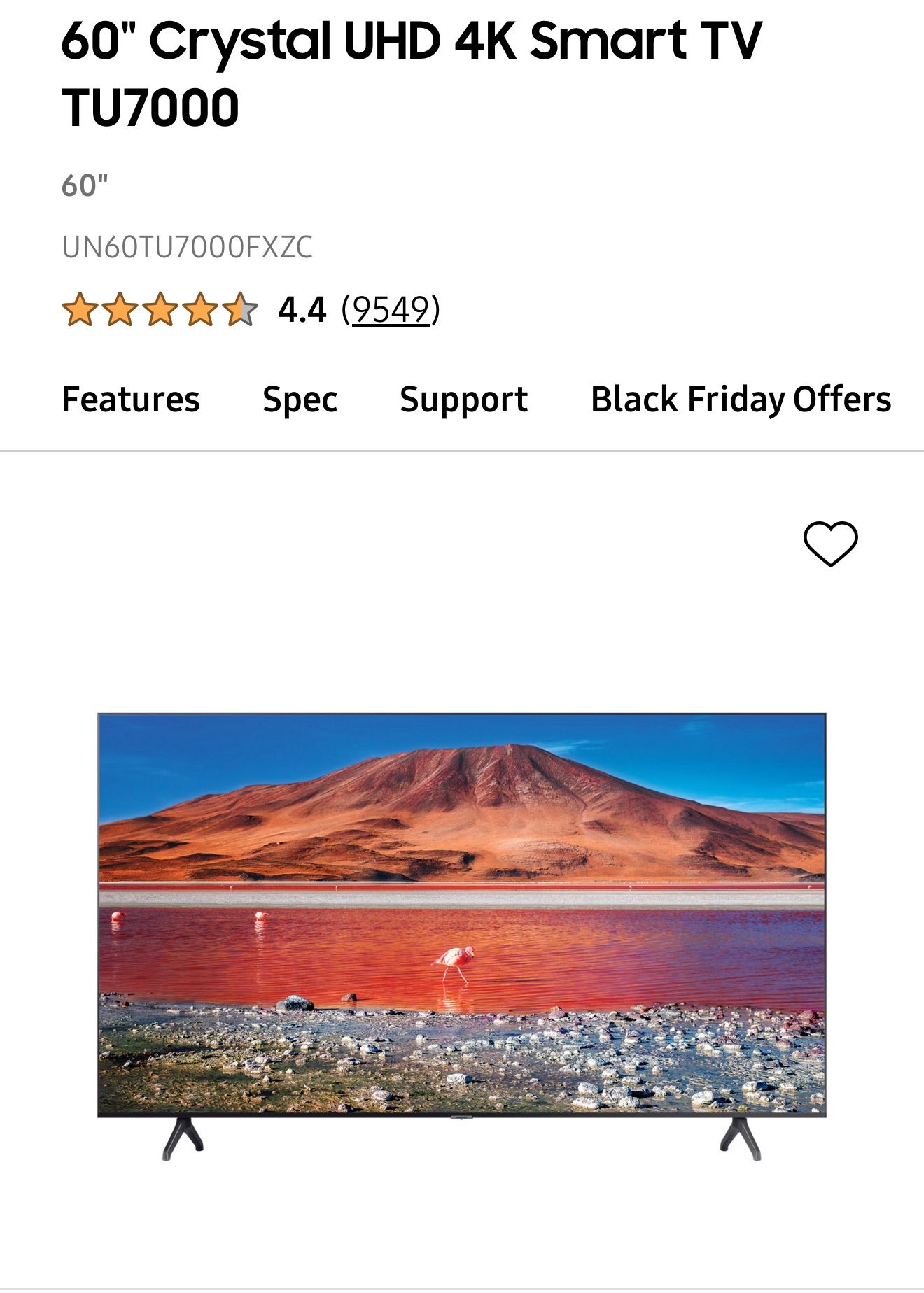 Samsung 60” Uhd Smart Tv 2023