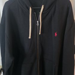 Polo Rl Black Hoodie  Size 2xb