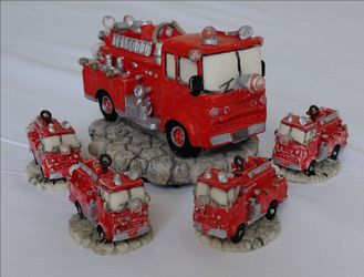 Red fire truck figurines