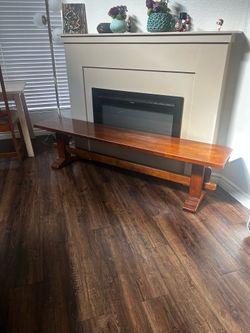 Solid wood bench