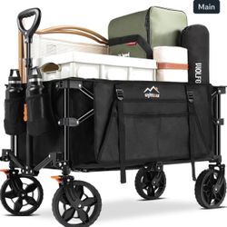 Uyittour Wagon Cart Heavy Duty Foldable, Collapsible Folding Wagon with Compact 