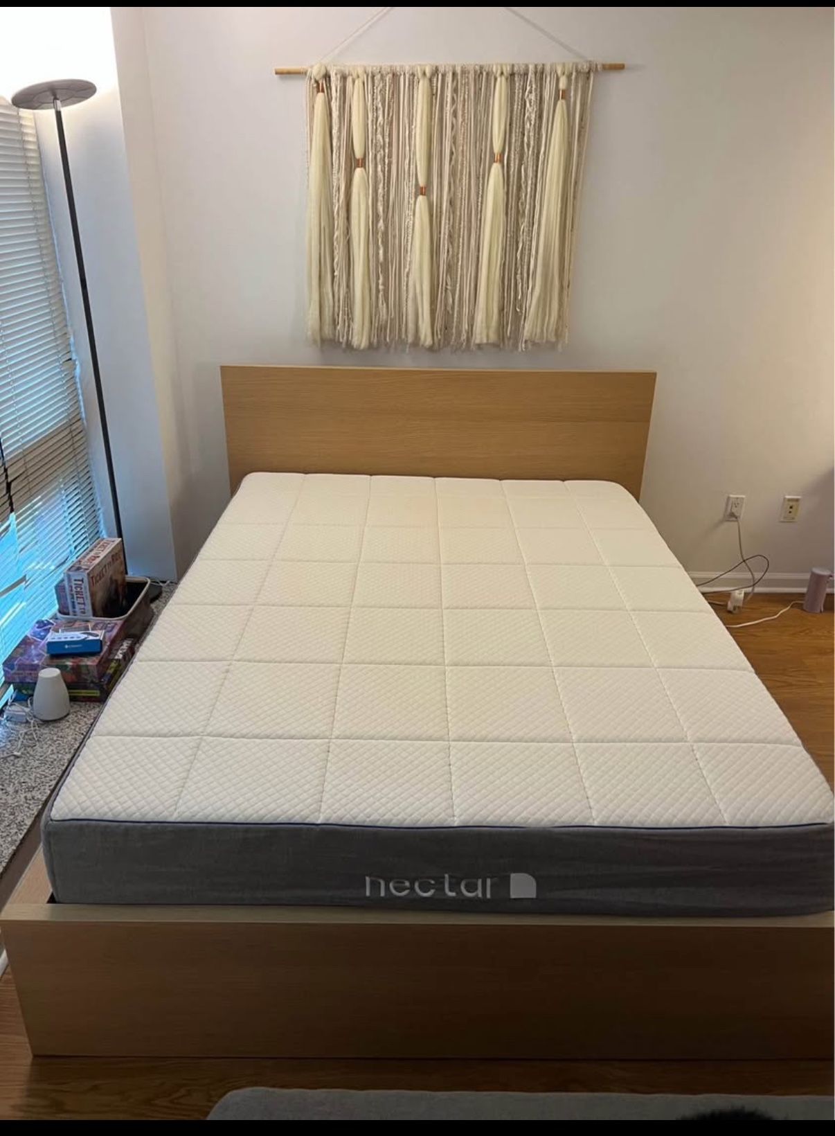Queen Mattress & Wooden Bed Frame with Storage Drawers