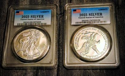 Two eagle commemorative coins