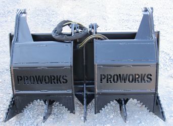 Heavy Duty Dual Cylinder Grapple For Mini Skid Steer Loader.   Made in the USA.   Delivery