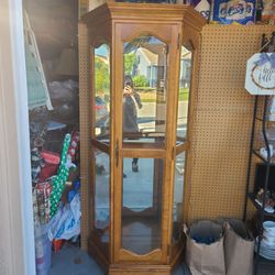 Antique lighted curio 5 shelves