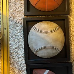 Metal Sports Ball Posters 