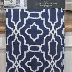 2 New Blue & White Window Panels