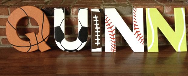 Decorative name letters for boys room custom made on order