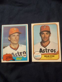 2 Vintage 1981 Nolan Ryan baseball cards