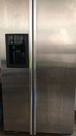 Double door GE refrigerator silver color