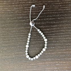 Michael Kors Women’s Stainless Steel Silver-Tone Slider Bracelet 