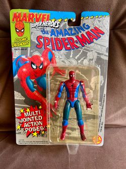 Vintage 1992 Toy Biz Marvel Super Heroes "The Amazing Spider-Man" action figure still in its original packaging