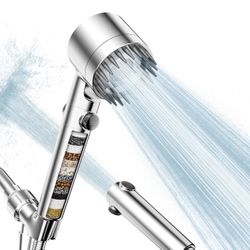 Filtered Shower Head with Handheld, High Pressure Water Flow and Multiple Spray Modes Shower Head with Filter, Power Wash for Hard Water, Showerhead w