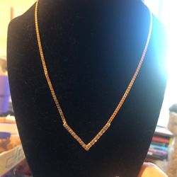 Women’s Gold Necklace With CZ Crystal