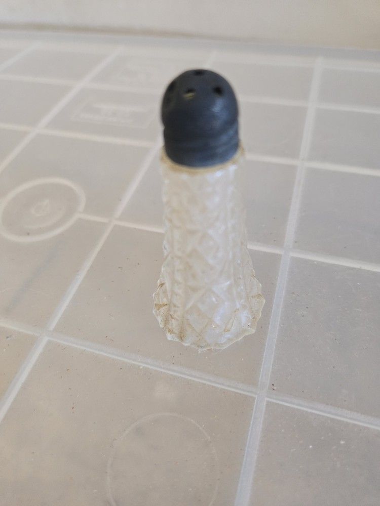 Vintage Glass Salt or Pepper Metal Top Shaker