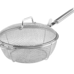 Stainless Steel Mesh BBQ Grill Chef's Pan 12” Basket