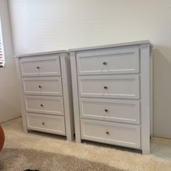 4 Drawer, White Dressers: Identical 2