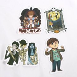 Stranger Things Tim Burton Nightmare Before Christmas Corpse Bride Lot Of 4 Stickers Scrapbooking Journaling 