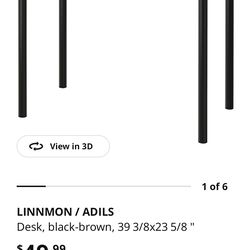 Ikea white and black table, LINNMON/ADILS