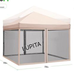 10x10 Canopy Party Tent Portable Steel Pop-Up Gazebo with Mosquito Netting 10 ft. x 10 ft.