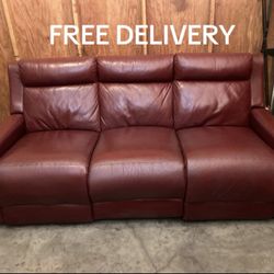Electric Leather Recliner Couch - Free Delivery 