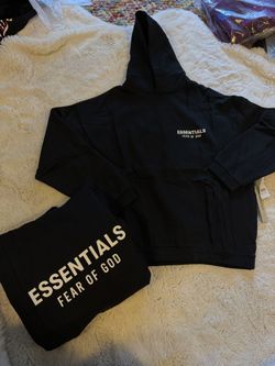 Fear of God Essentials FW24 Black And White Hoodie Size Extra Large New